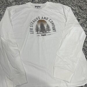 Levi Strauss & Co Graphic Long Sleeve T Shirt White Mens XL